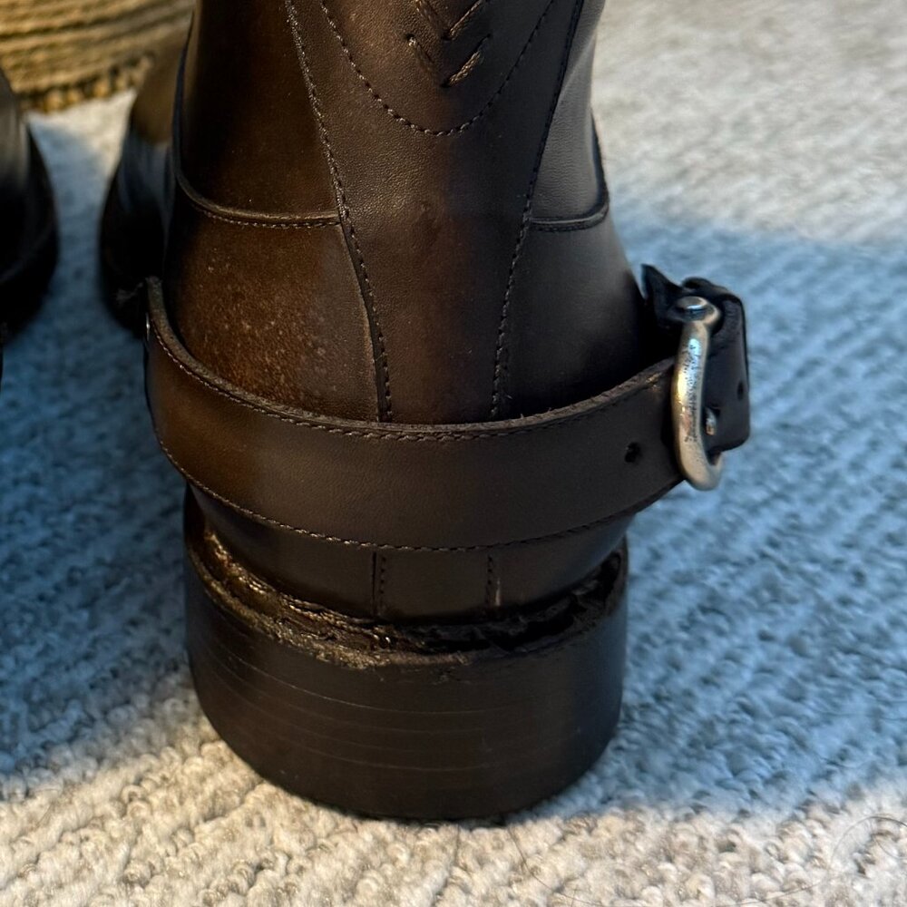 John Varvatos Hand-Stained Leather Dress Boots Brown Size 11 NWT $1200 Retail - Picture 5 of 9